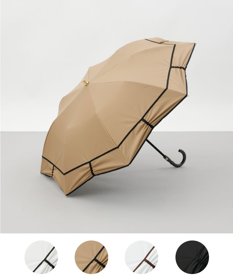 【 Beaurance （ビューランス）】シャーリング加工晴雨兼用パラソル（折りたたみ）