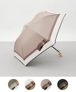 【 Beaurance （ビューランス）】サマーシールド　リボン切り継ぎ加工晴雨兼用パラソル（折りたたみ）