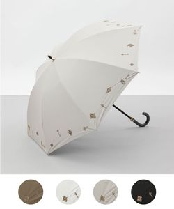 【 Beaurance （ビューランス）】サマーシールド　鍵穴ボーラー刺しゅう晴雨兼用パラソル（長傘）