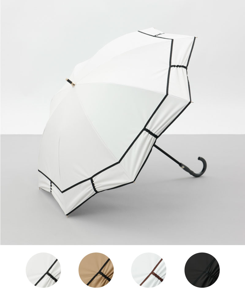 【 Beaurance （ビューランス）】シャーリング加工晴雨兼用パラソル（長傘）