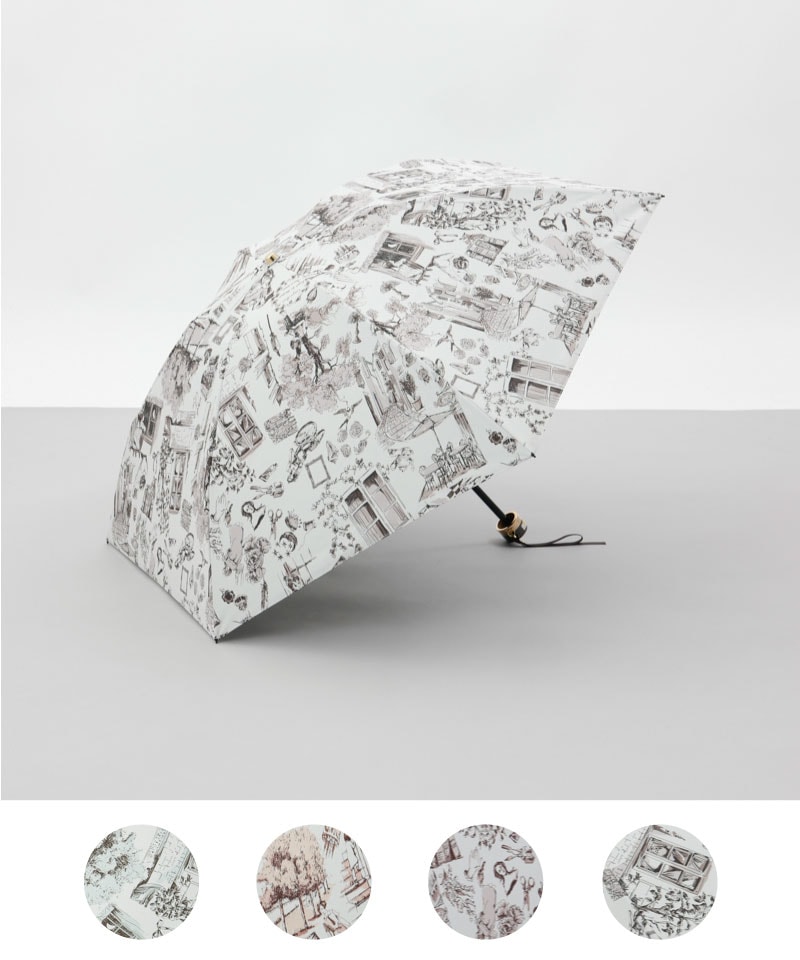 【 Beaurance （ビューランス）】プリント夢が棲む場所　晴雨兼用傘（折りたたみ）