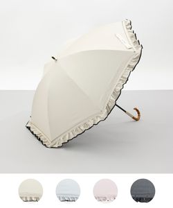 【 JILL STUART（ジル スチュアート）】パイピングフリル晴雨兼用パラソル(長傘)