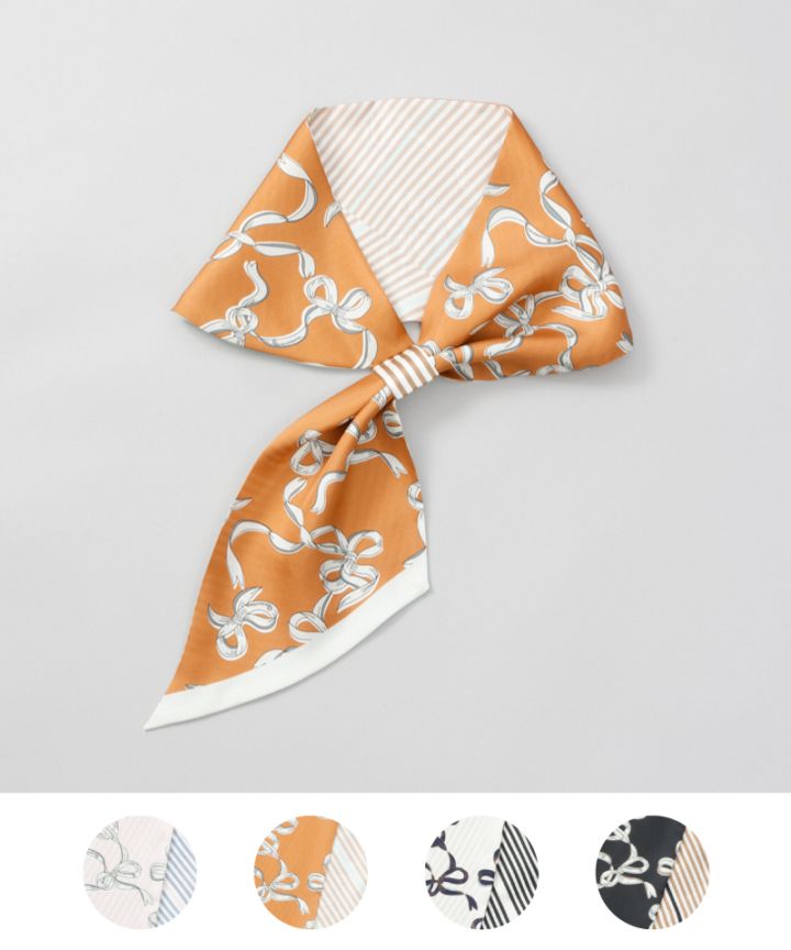 【 Beaurance （ビューランス）】シルクリバーシブルプチロングスカーフ