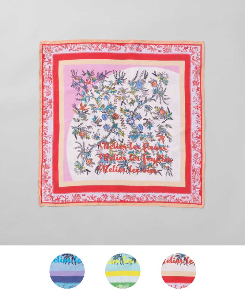 【 foulatelier（フラトリエ）】 シルクサテンプチスカーフ