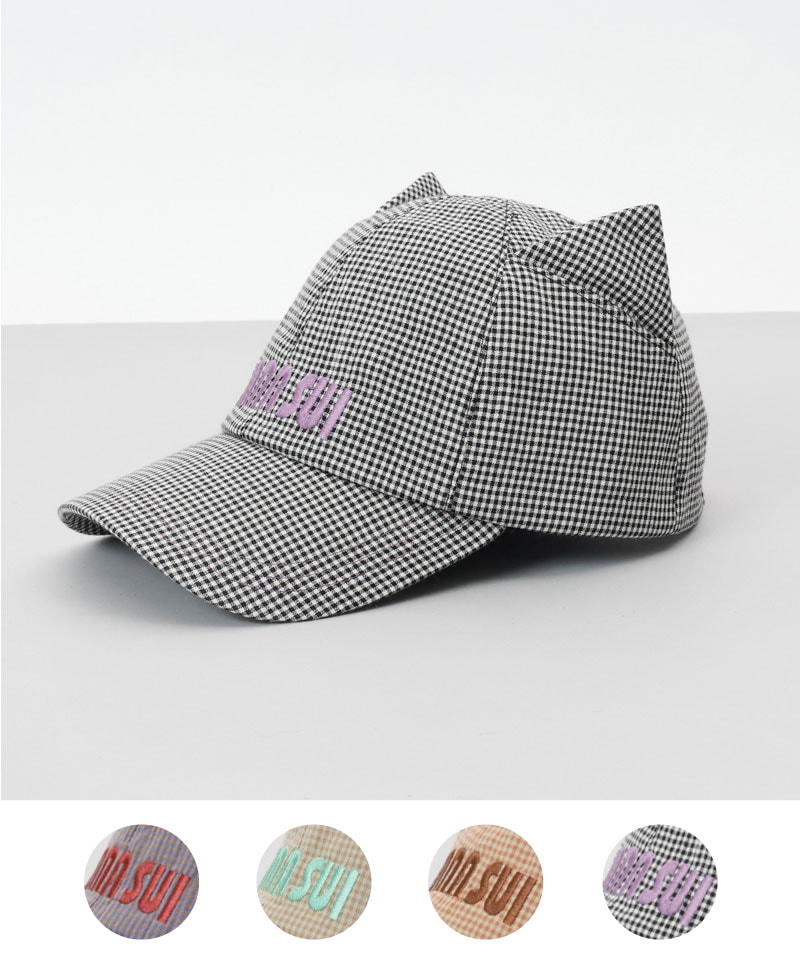【 ANNA SUI（アナ スイ）】ネコ耳ロゴ刺しゅうキャップ