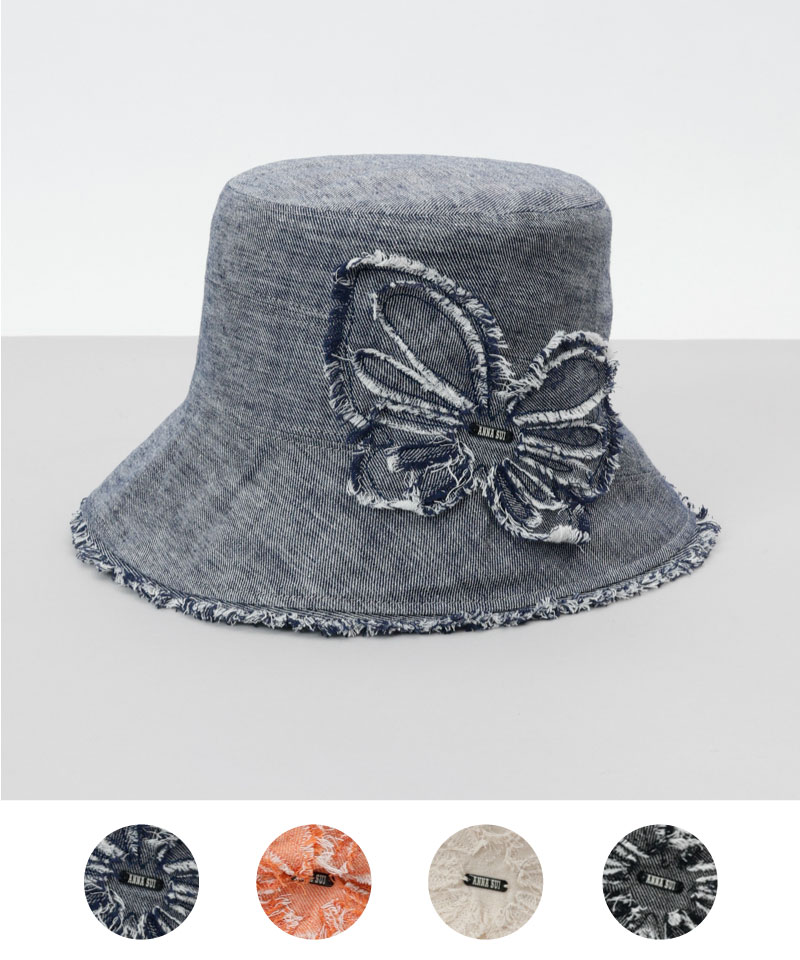 【 ANNA SUI（アナ スイ）】デニムバタフライクロッシェハット