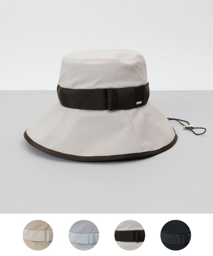 【 Beaurance （ビューランス）】サマーシールドリボン中つばクロッシェハット