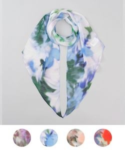 【 LANVIN en Bleu （ランバン オン ブルー）】シルクプチロングスカーフ