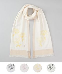 【 LANVIN COLLECTION（ランバン コレクション） 】コットンローズ刺しゅうストール