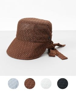 【 LANVIN en Bleu （ランバン オン ブルー）】レースボンネット風クロッシェハット