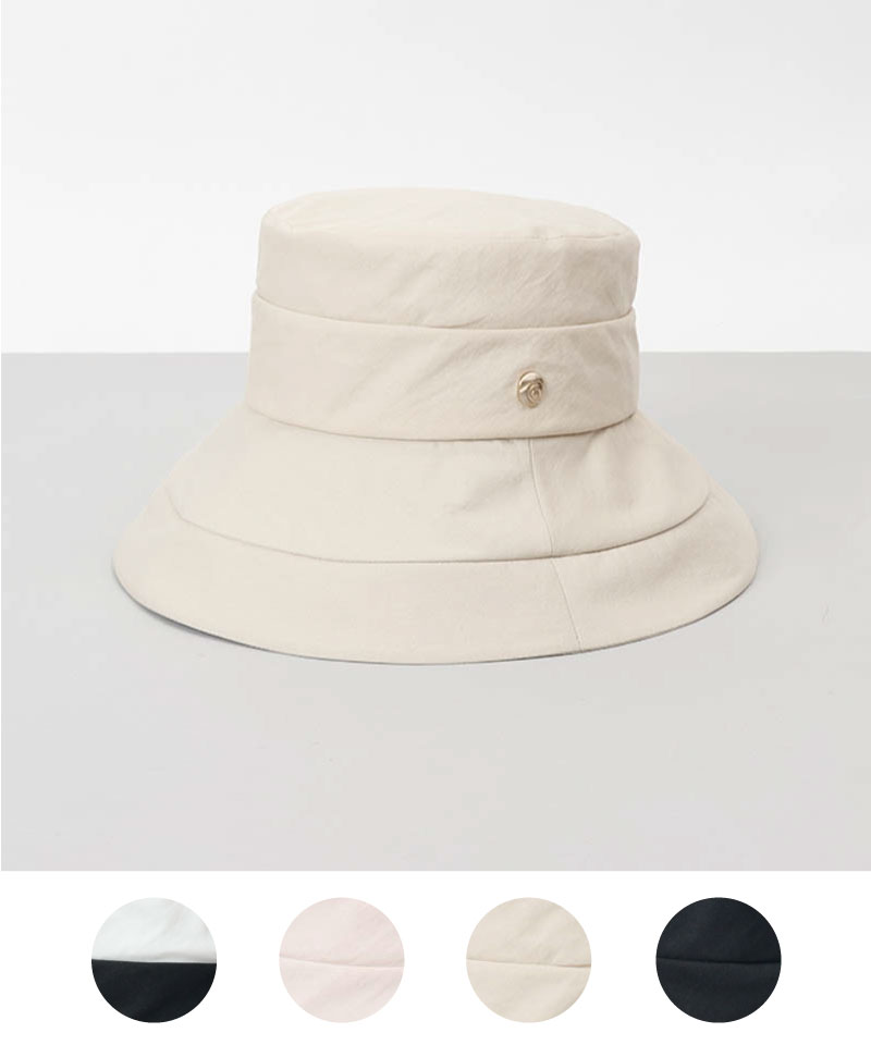 【 LANVIN COLLECTION（ランバン コレクション） 】綿麻キャペリンハット