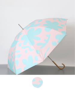 【 クリエイターズ マーケット 】 大江 由佳　hanaming　-pink × mint umbrella-（雨傘）受注生産品