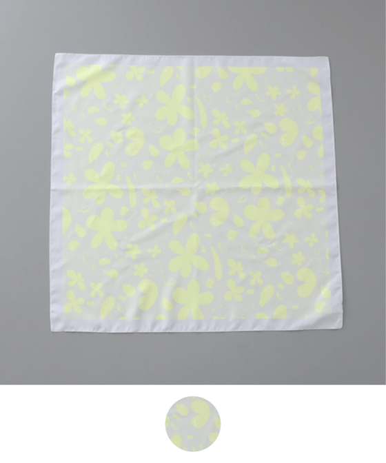 【 クリエイターズ コラボ 】大江 由佳 lala -lemon yellow scarf-(スクエアスカーフ) 受注生産品