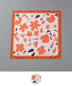 【 クリエイターズ コラボ 】大江 由佳　lulu -orange scarf-（プチスクエアスカーフ） 受注生産品