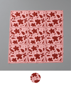 【 クリエイターズ コラボ 】大江 由佳　momo - pink × brown scarf -（プチスクエアスカーフ） 受注生産品
