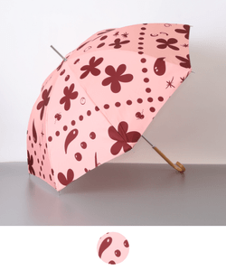 【 クリエイターズ マーケット 】 大江 由佳　momo　-pink × brown umbrella-（雨傘）受注生産品