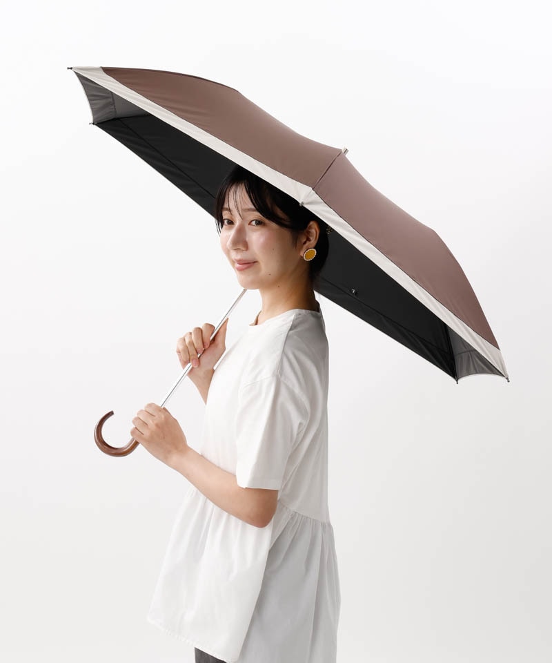 Produced by 逹瑯 傘がある 【晴雨兼用折りたたみ傘】 WEB限定】 バイカラー晴雨兼用傘（折りたたみ・トップフラット