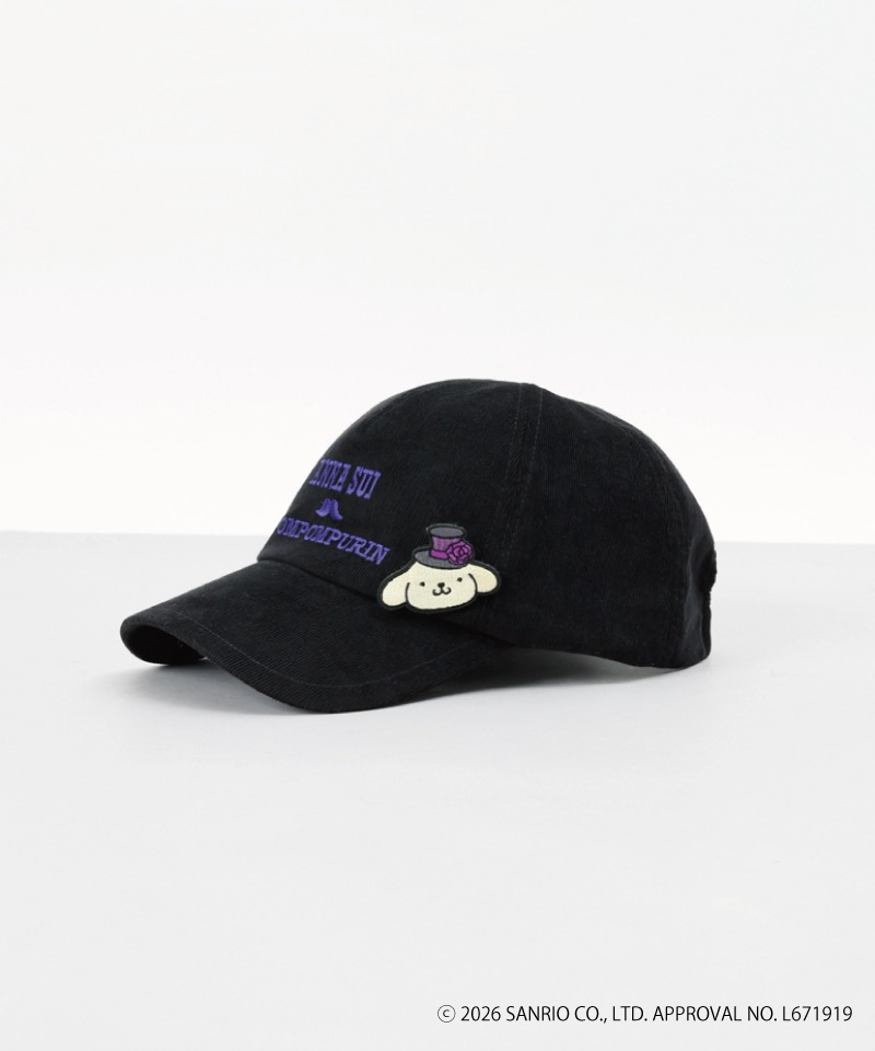 【 ANNA SUI（アナ スイ）】ANNA SUI x ポムポムプリン刺しゅうブローチ付きキャップ