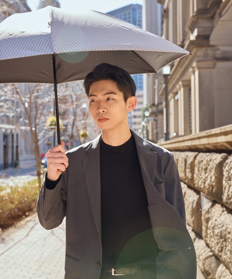 【WEB限定】 ストライプ晴雨兼用傘（折りたたみ・クイックオープン）