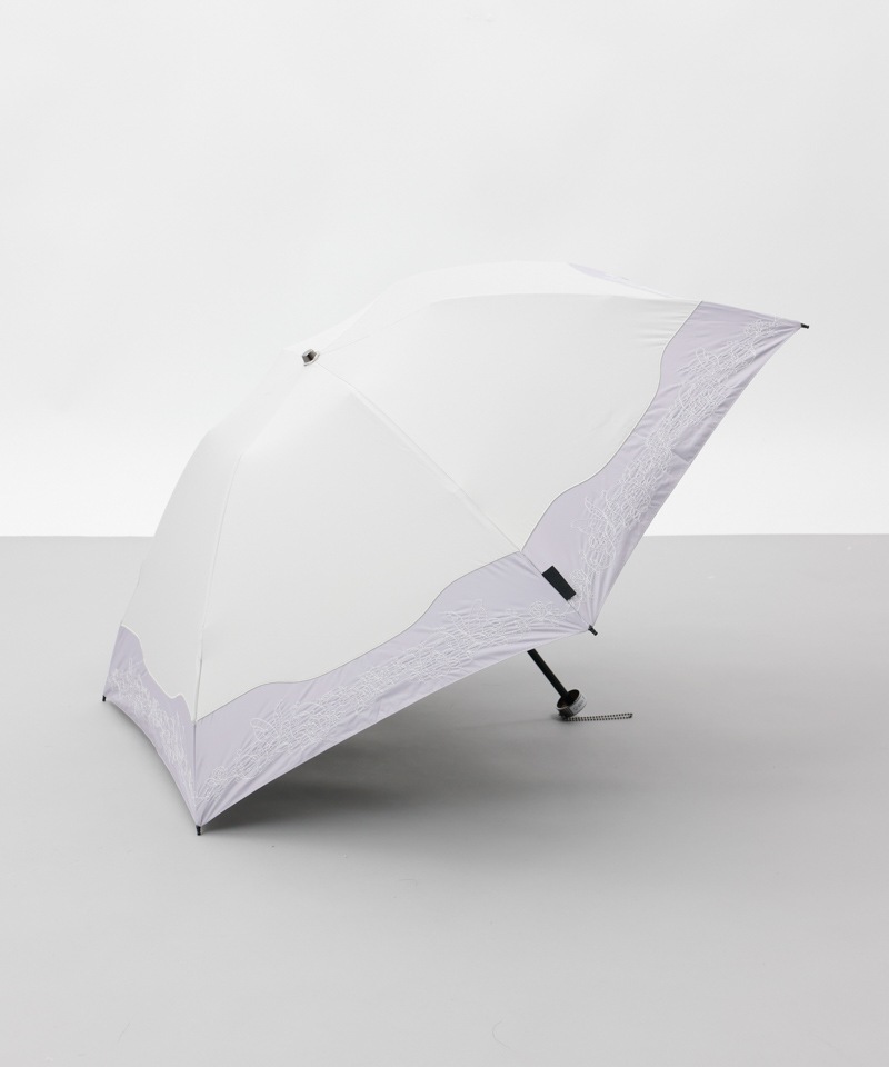 【 ANNA SUI（アナ スイ）】切継ぎ刺しゅう晴雨兼用パラソル（折りたたみ）