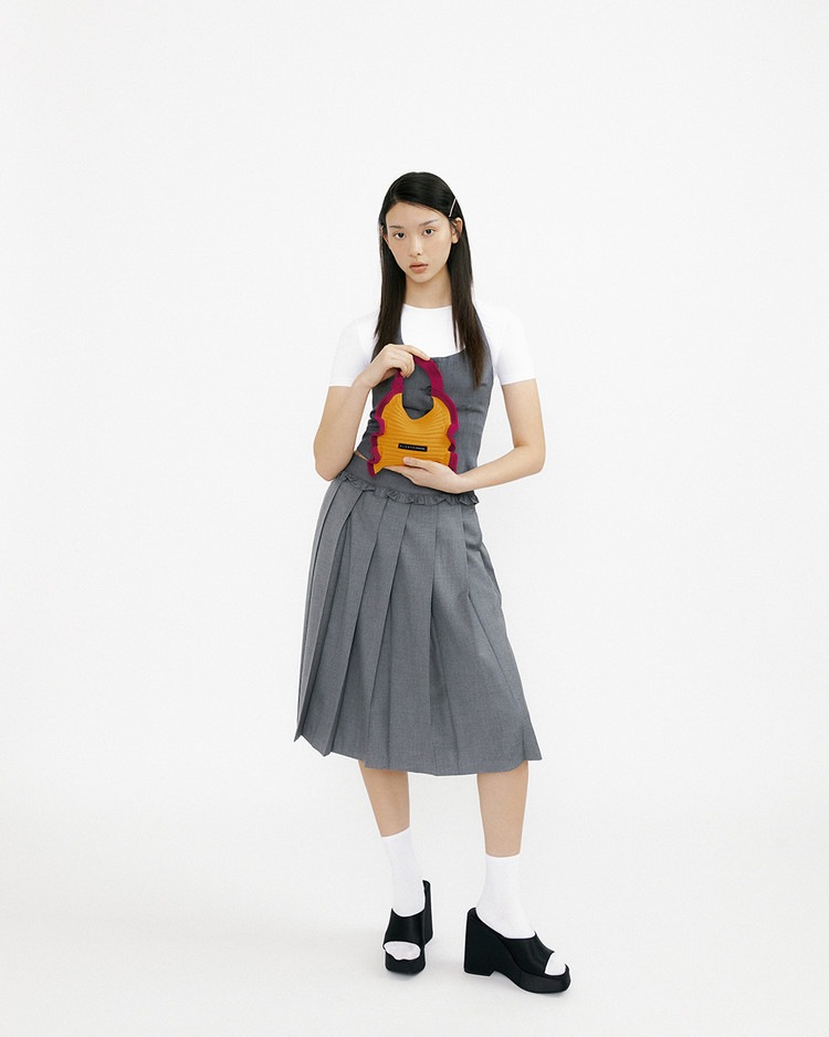 PLEATS MAMA(プリーツママ)】RUFFLE MINI TOTE BAG ラッフル