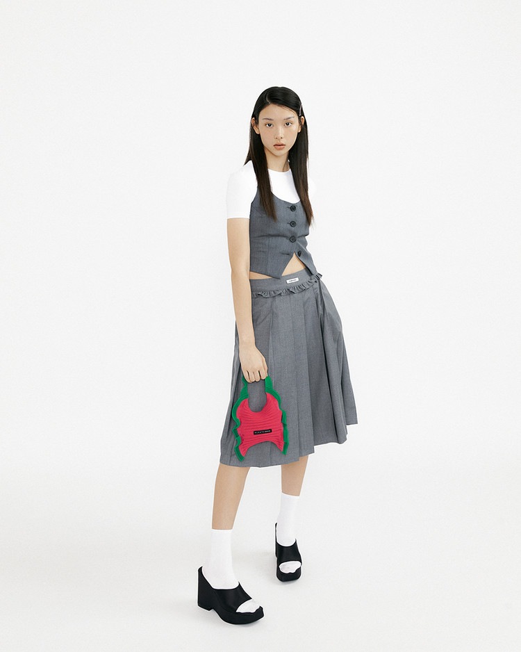 PLEATS MAMA(プリーツママ)】RUFFLE MINI TOTE BAG ラッフル