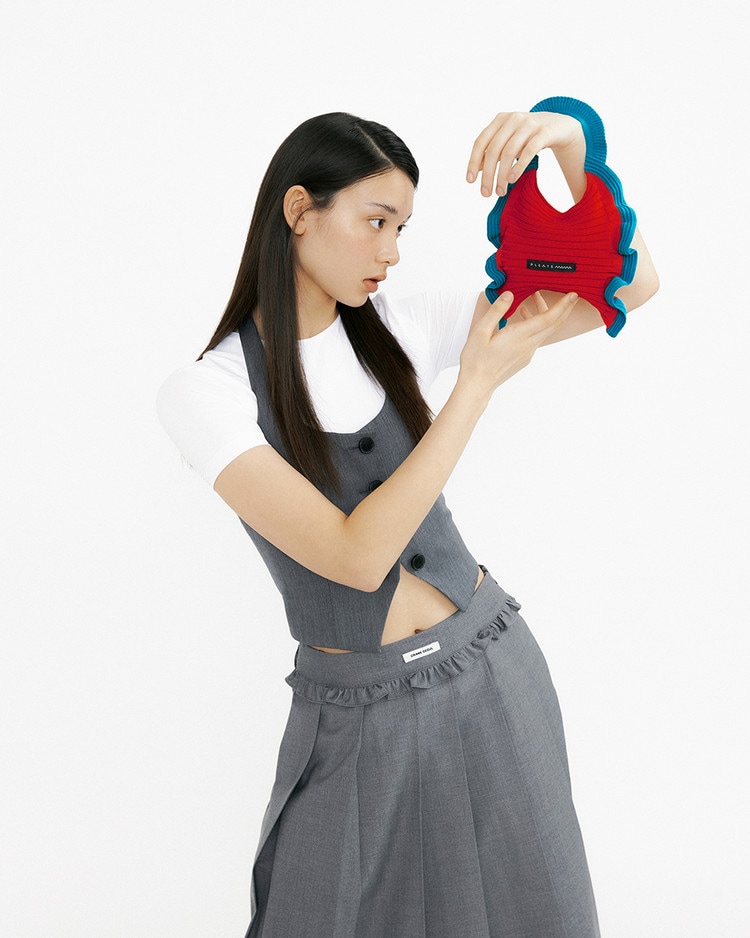 PLEATS MAMA ♥ Ruffle mini tote bag /追跡付 PLEATS MAMA(プリーツママ)】RUFFLE MINI TOTE BAG ラッフル
