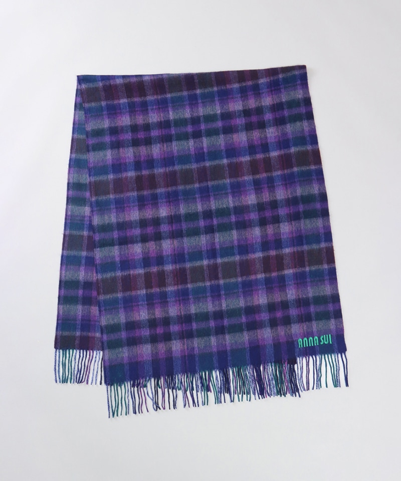 アナスイ ANNA SUI ストール ショール コットン 綿 刺繍 62056 01 25 100 レディース パープル系マルチ ストール ブランド 防寒 人気 贈 アナスイ ANNA SUI ストール ショール コットン 綿 刺繍 62056 01 25