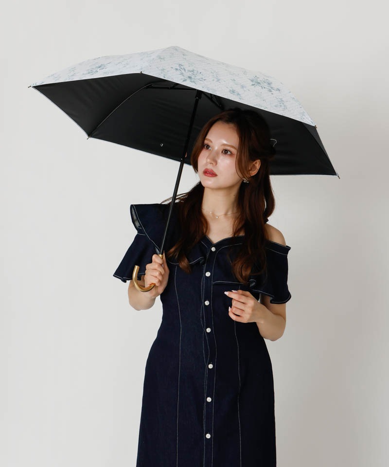 【dazzlin（ダズリン）】フラワープリント晴雨兼用傘（折りたたみ）