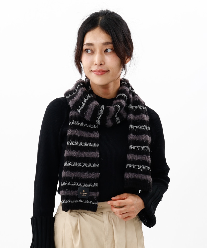 ランバン オン ブルー（LANVIN en Bleu）/【 LANVIN en Bleu （ランバン オン ブルー）】ニットプチマフラー LANVIN en Bleu （ランバン オン ブルー）】ニットプチマフラータイプ