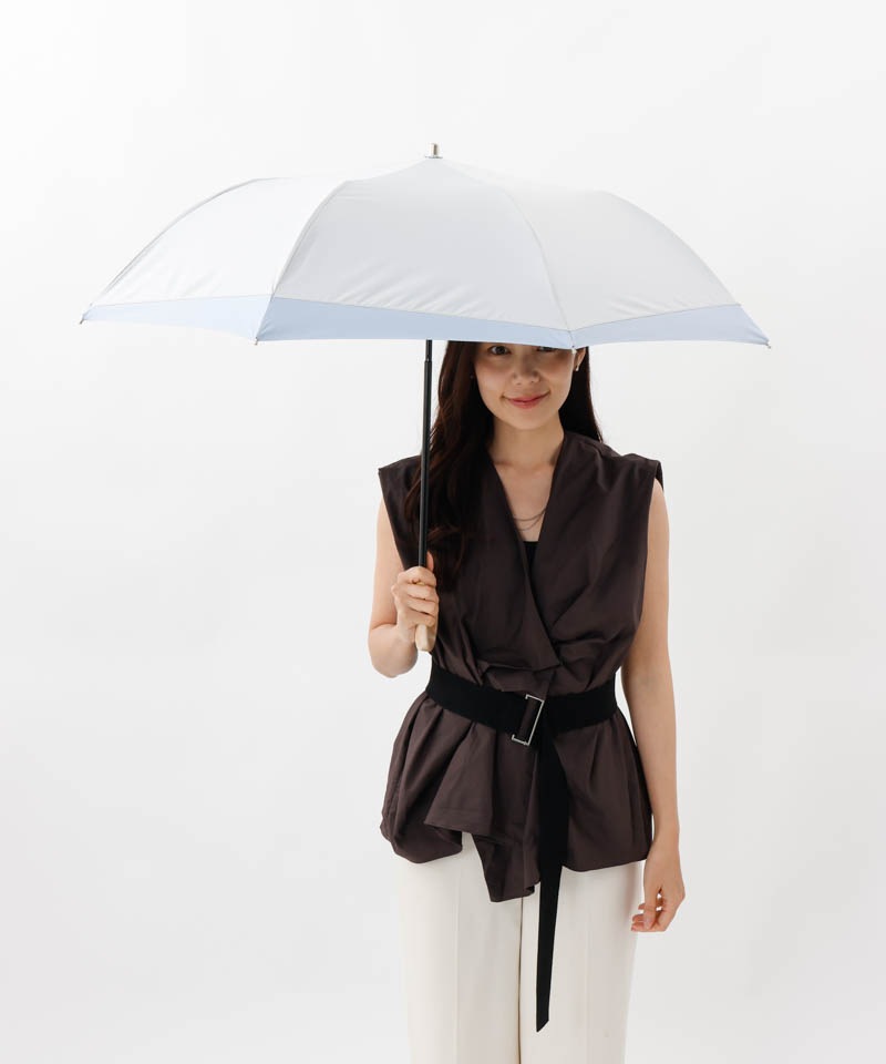 【 BLAO（ブラオ）】サマーシールド　変形切継ぎ晴雨兼用傘(折りたたみ)