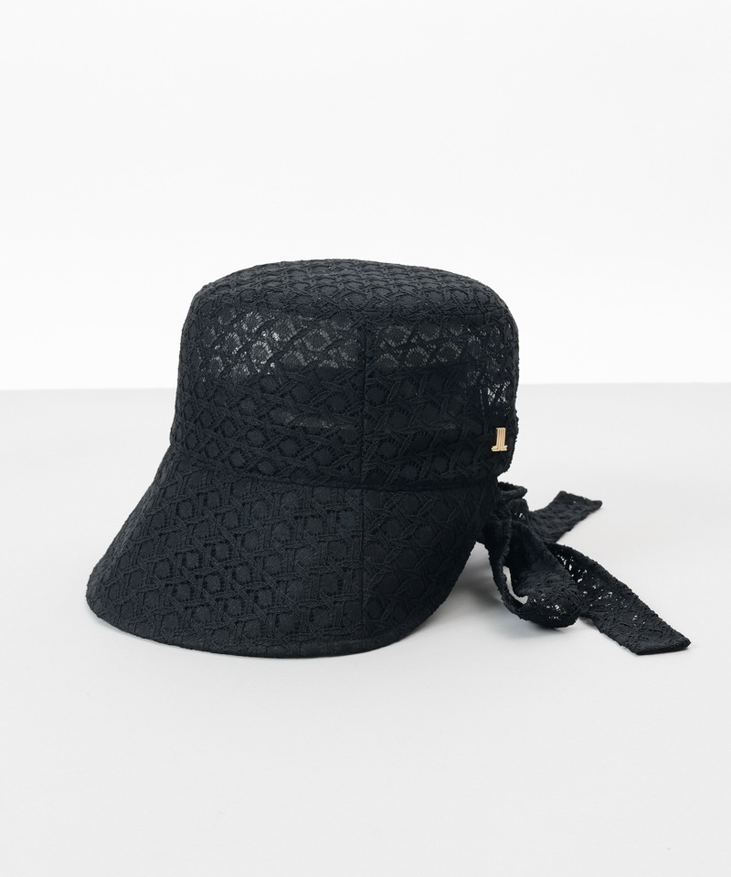 【 LANVIN en Bleu （ランバン オン ブルー）】レースボンネット風クロッシェハット