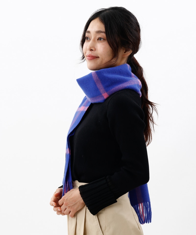 LANVIN en Bleu （ランバン オン ブルー）】ウールチェックマフラー