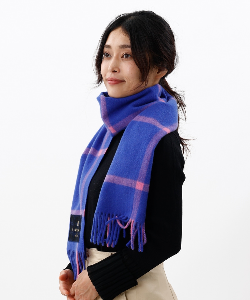 LANVIN en Bleu （ランバン オン ブルー）】ウールチェックマフラー