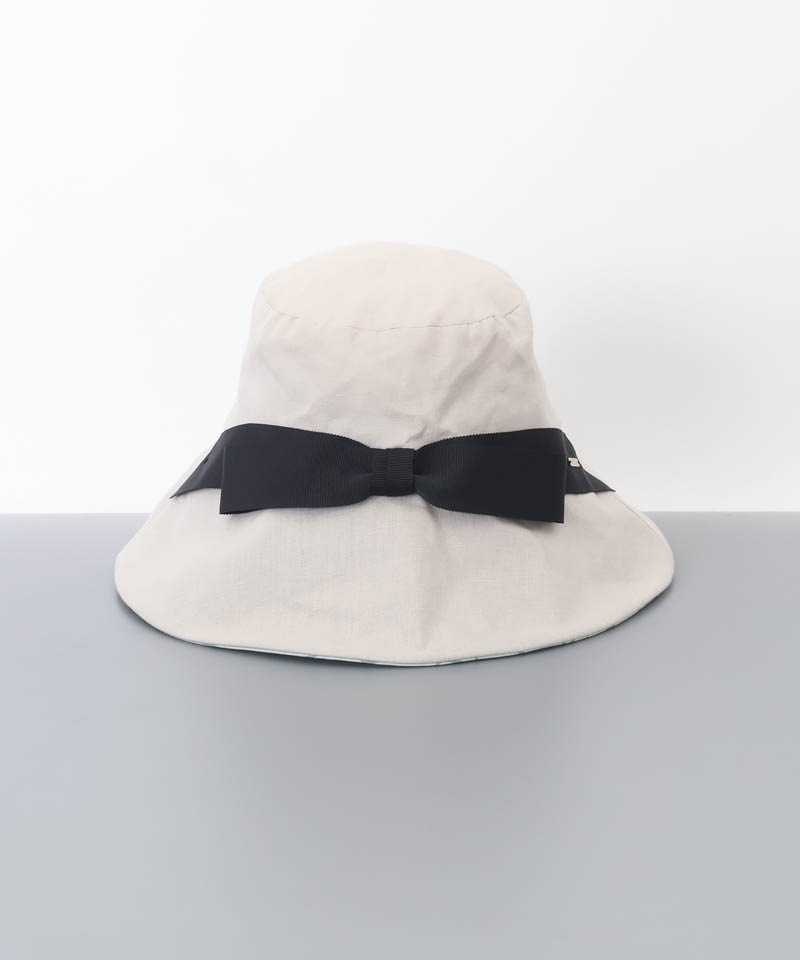 キナリノ掲載商品【 Beaurance （ビューランス）】つば裏プリントリネンクロッシェハット