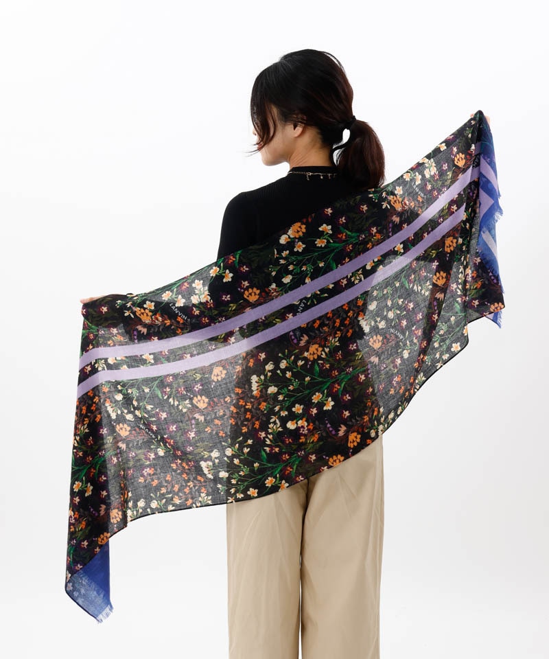 LANVIN en Bleu （ランバン オン ブルー）】ウールプリントストール