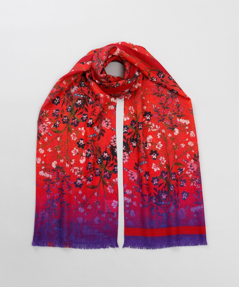 LANVIN en Bleu （ランバン オン ブルー）】ウールプリントストール