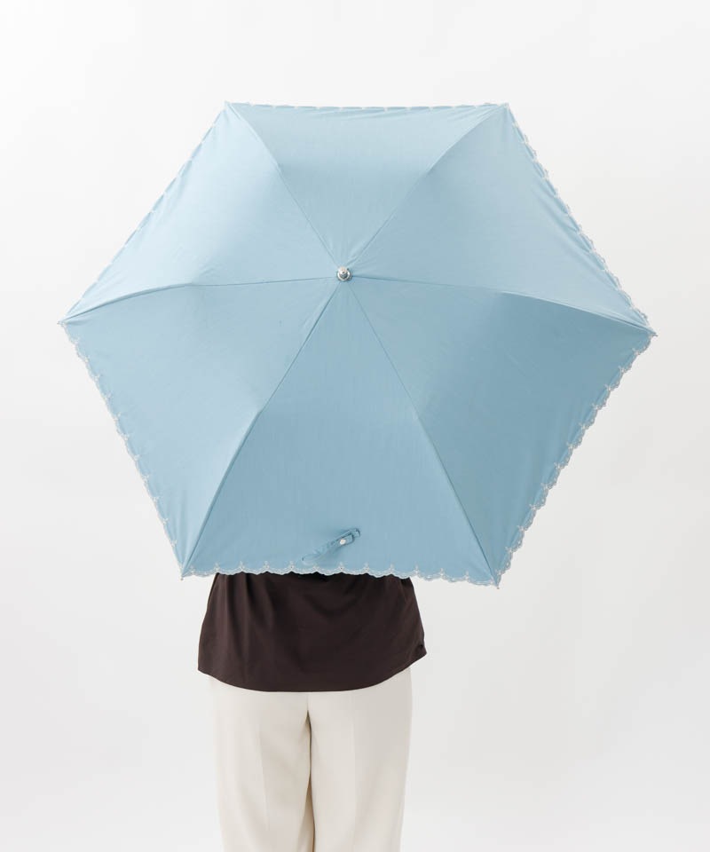 【 BLAO（ブラオ）】サマーシールド　ボーラー刺しゅう晴雨兼用傘(折りたたみ)