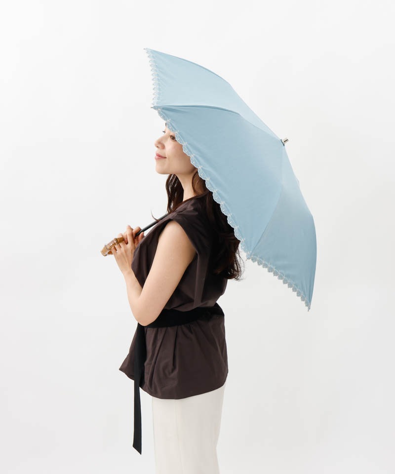 【 BLAO（ブラオ）】サマーシールド　ボーラー刺しゅう晴雨兼用傘(折りたたみ)