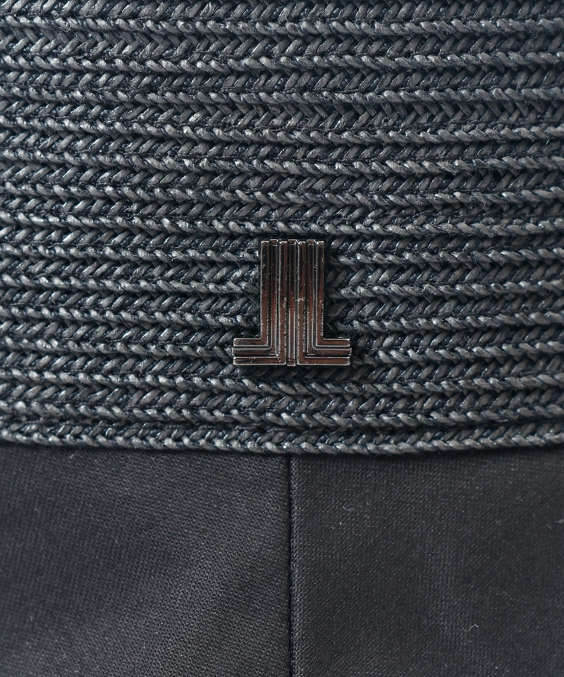【 LANVIN en Bleu （ランバン オン ブルー）】天然ブレードｘサテン布帛クロッシェハット