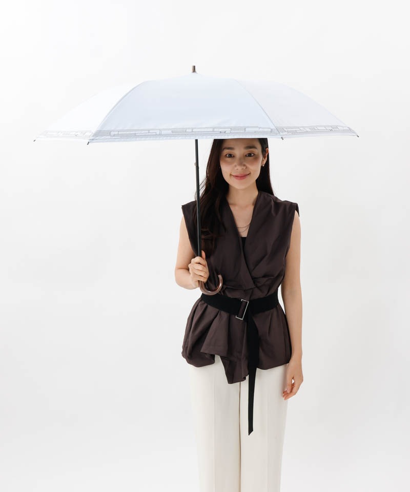 【 BLAO（ブラオ）】最強級遮熱サマーシールド　幾何刺しゅう晴雨兼用傘(折りたたみ)
