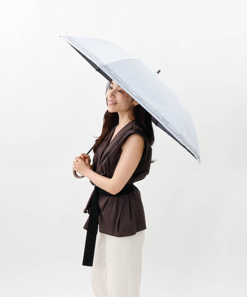 【 BLAO（ブラオ）】最強級遮熱サマーシールド　幾何刺しゅう晴雨兼用傘(折りたたみ)
