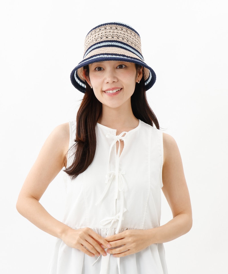 【 LANVIN en Bleu （ランバン オン ブルー）】天然風サーモバケットハット