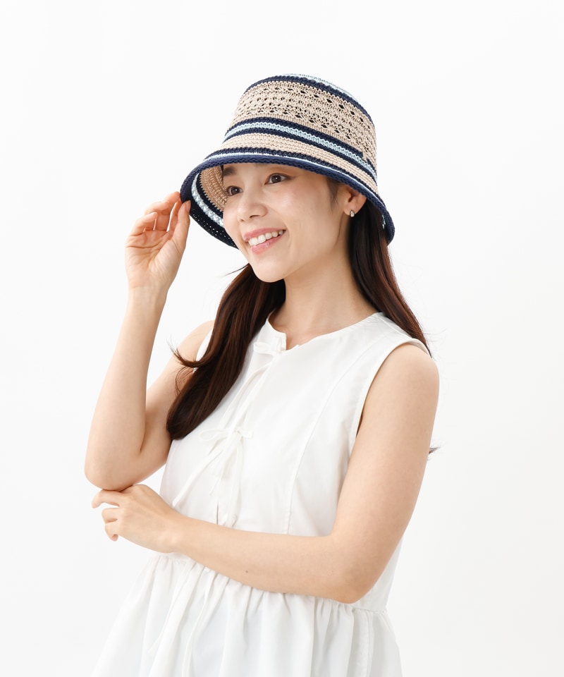 【 LANVIN en Bleu （ランバン オン ブルー）】天然風サーモバケットハット
