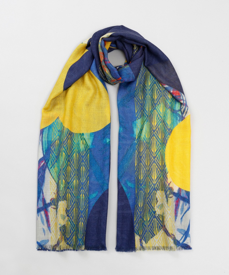 LANVIN en Bleu （ランバン オン ブルー）】ウールプリントストール