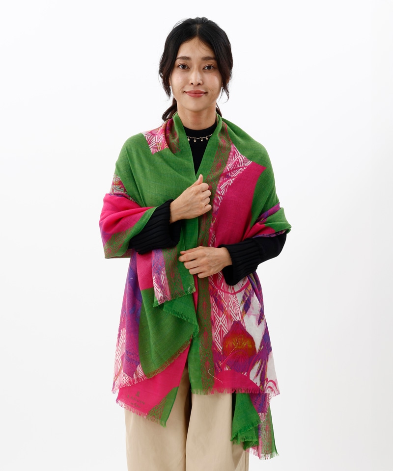 LANVIN en Bleu （ランバン オン ブルー）】ウールプリントストール