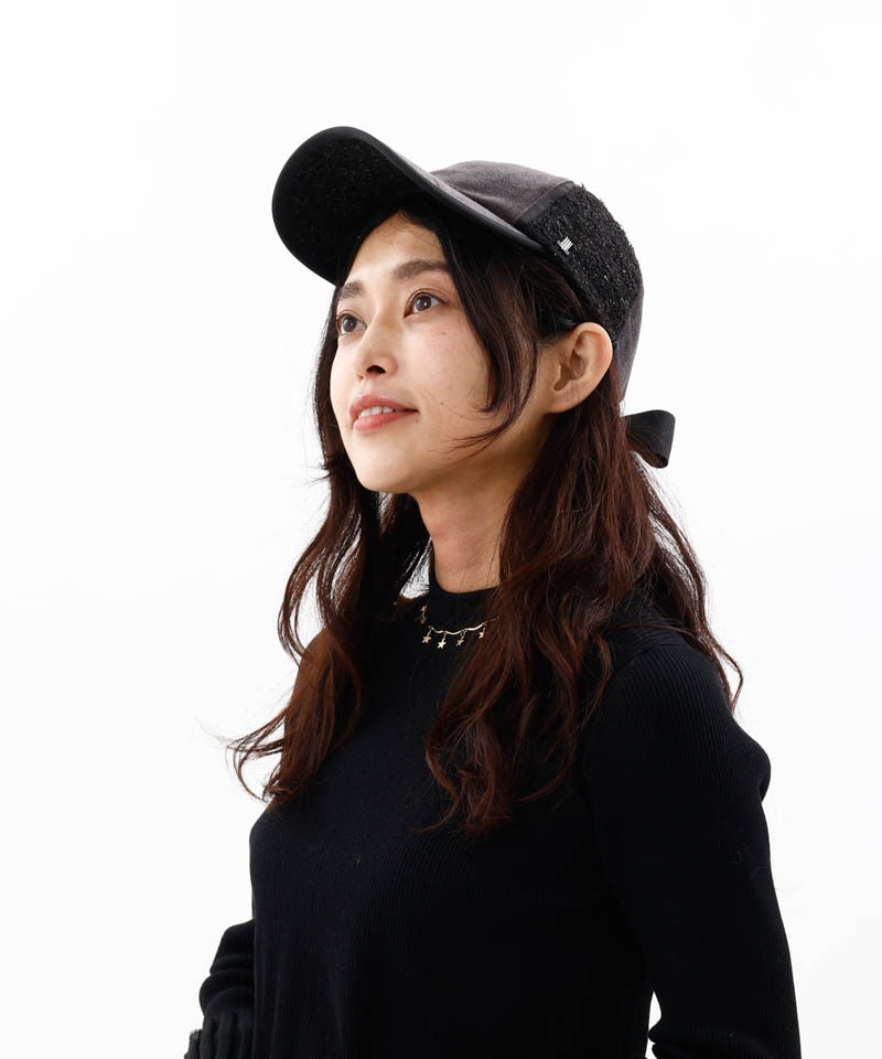 LANVIN en Bleu （ランバン オン ブルー）】ベロアリボンキャップ