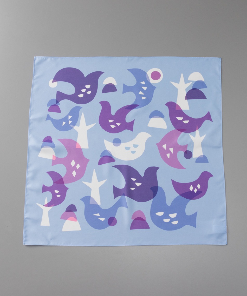 【 クリエイターズ マーケット 】 スズキトモコ 鳥（プチスカーフ）当ストア限定 受注生産品