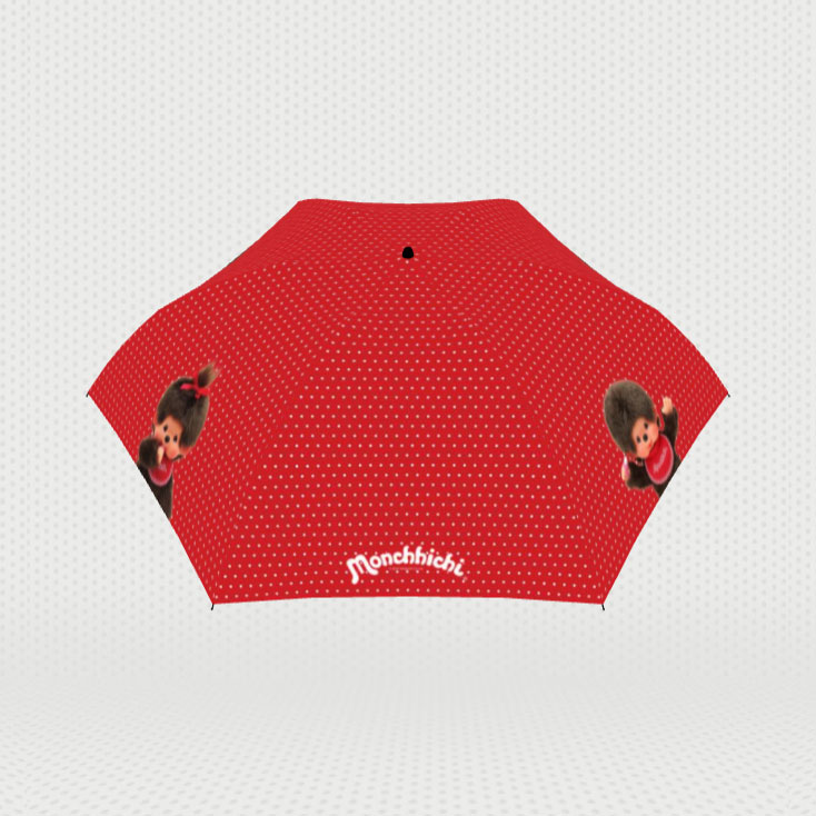 【モンチッチ】 レトロフォトドットプリント雨傘(折りたたみ)当ストア限定受注生産品