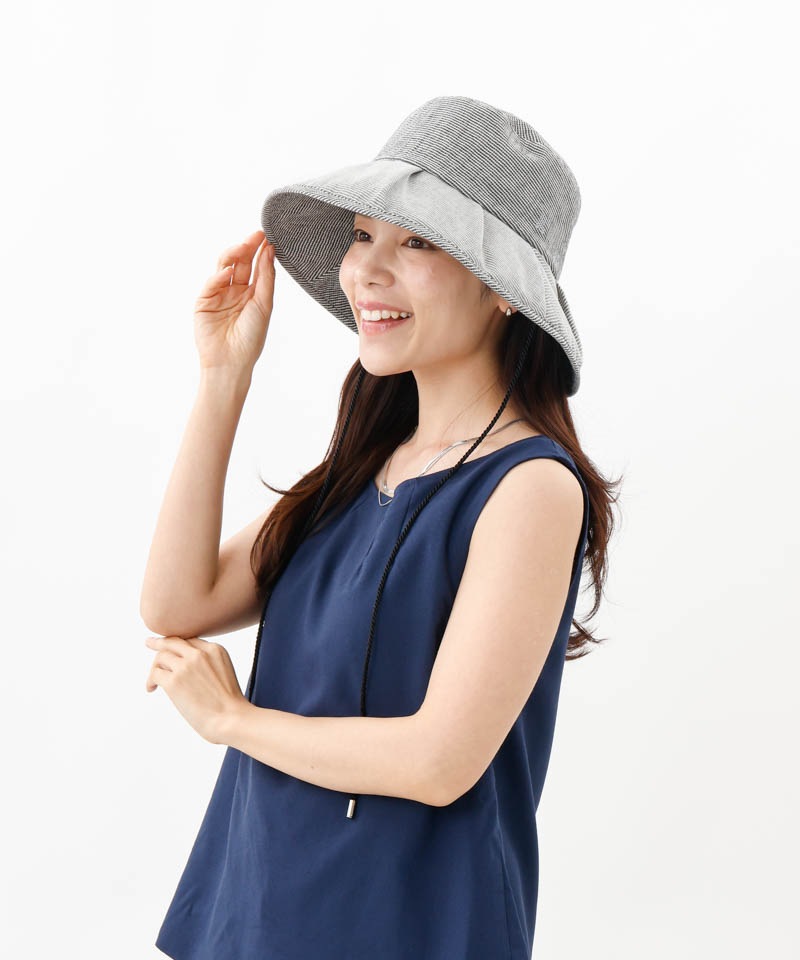 【 LANVIN COLLECTION（ランバン コレクション） 】ギンガムカサブランカハット